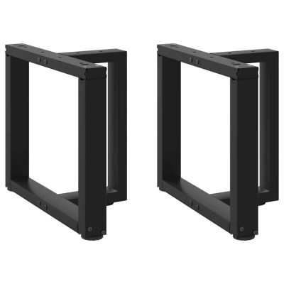 Patas para mesa de centro en forma de T (2 unidades), color negro, 50 x 25 x (42-43) cm, acero