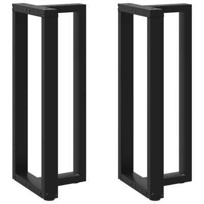 Patas para mesa de bar en forma de T (2 unidades), color negro, 50 x 35 x (100-101) cm, acero