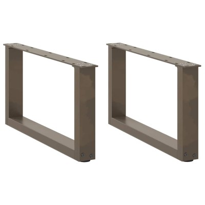 Patas para mesa de centro en forma de U (2 unidades, acero natural, 60 x 30-31 cm)