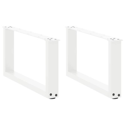 Patas para mesa de centro en forma de U (2 unidades), color blanco, 70 x (30-31) cm, acero