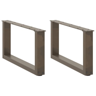 Patas para mesa de centro en forma de U (2 unidades, acero natural, 70 x 30-31 cm)