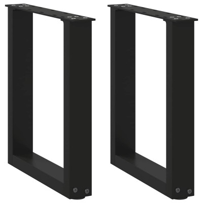 Patas para mesa de centro en forma de U (2 unidades), color negro, 28 x (42-43) cm, acero