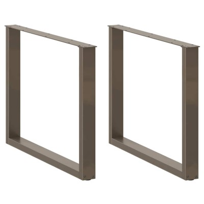 Patas para mesa de comedor en forma de U (3 unidades, acero natural, 100 x 72-73 cm)