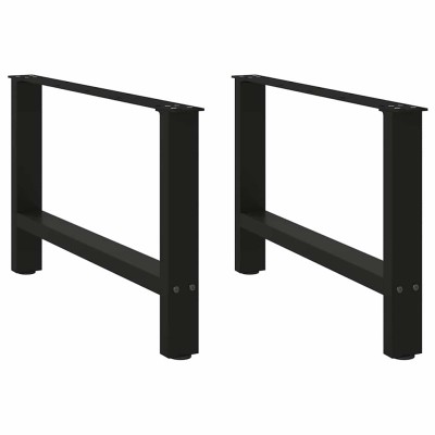 Patas para mesa de centro negras (2 unidades, 70 x 42-43 cm, acero)