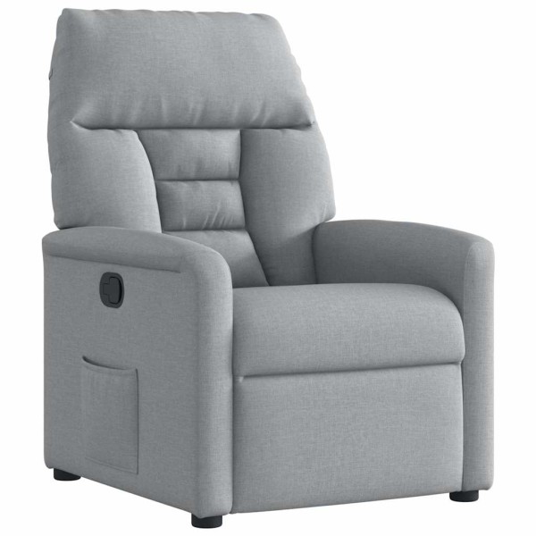 Sillón reclinable de tela gris claro