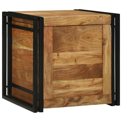 Caja de Almacenamiento 50 x 50 x 50 cm Madera maciza de Acacia