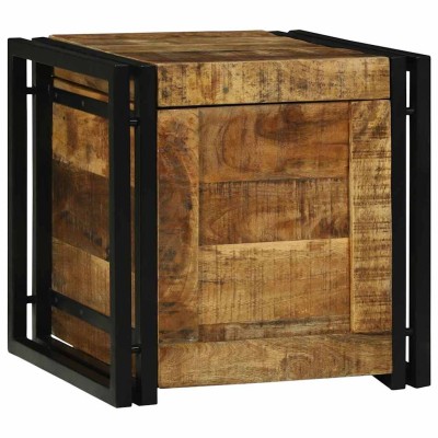 Caja de Almacenamiento 40 x 40 x 40 cm madera maciza de mango