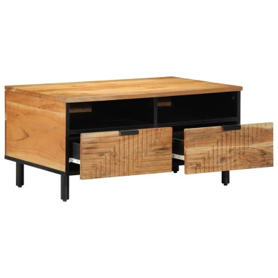 Mesa de Café Marrón 80 x 54 x 40 cm madera maciza de acacia