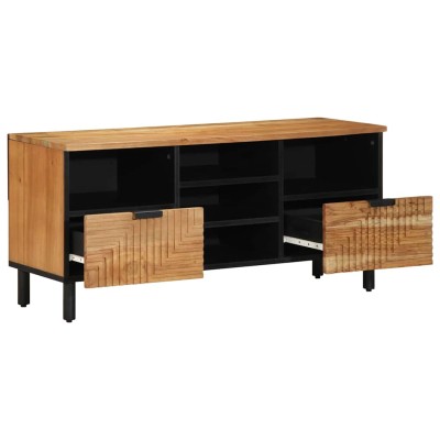 Mueble de TV Marrón 100 x 33.5 x 46 cm Madera maciza de Acacia