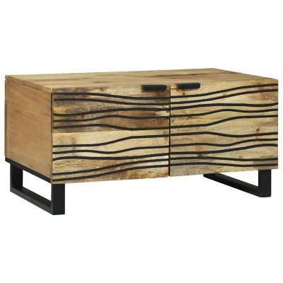 Mesa de Café Marrón y Negro 80 x 50 x 40 cm