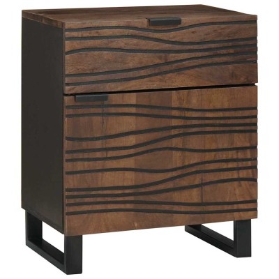 Armario de Noche Nogal 50 x 33 x 60 cm madera maciza de mango