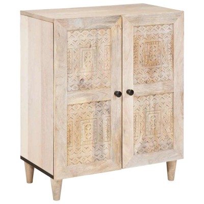 Vitrina Blanco 60 x 33 x 75 cm madera maciza de mango