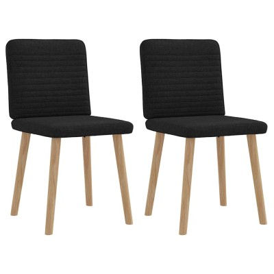 Sillas de comedor 2 unidades tela negro