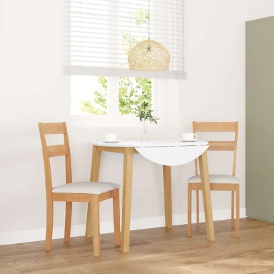 Sillas de comedor con cojines 2uds madera maciza natural caucho