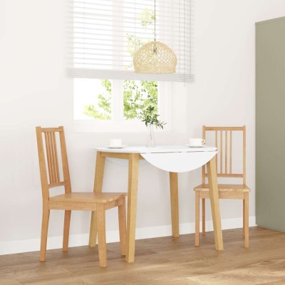 Sillas de comedor   2 uds madera maciza natural caucho
