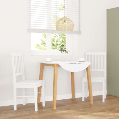 Sillas de comedor 2 unidades madera maciza de caucho blanco