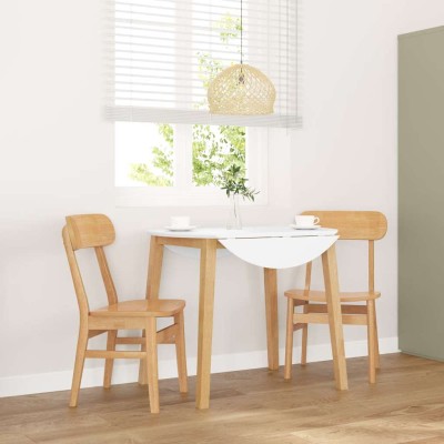 Sillas de comedor 2 unidades madera maciza de caucho