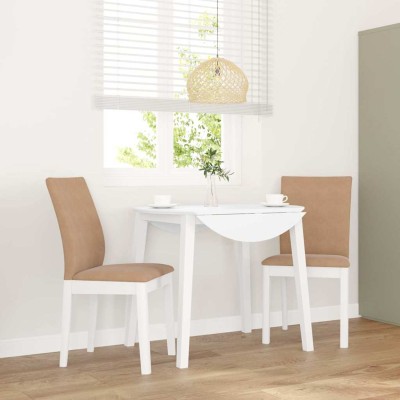 Sillas de comedor con cojines 2uds madera maciza blanco caucho