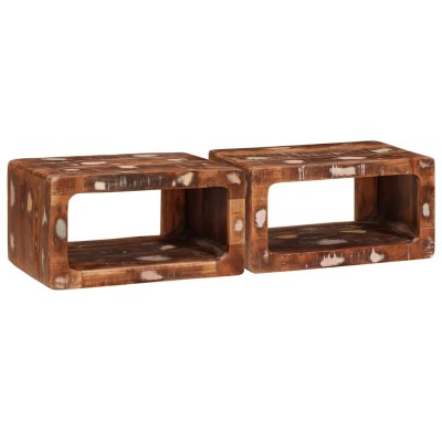 Mesas de noche 45 x 30 x 24 cm madera maciza reciclada