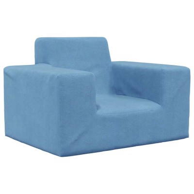 Sofá para niños felpa suave azul