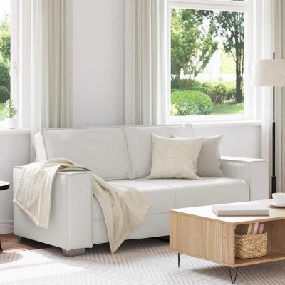 Sofá Loveseat de 140 cm con cojín Blanco Cuero sintético