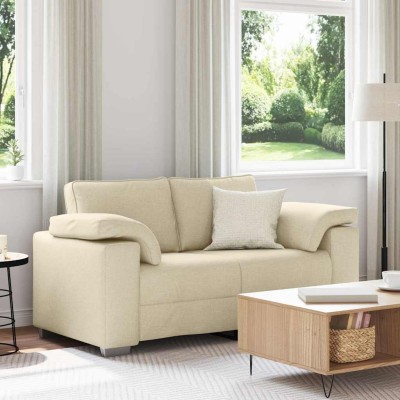Sofá con cojín Crema 160 x 77 x 82 cm tela
