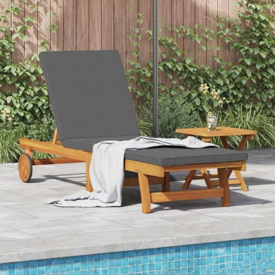 Tumbona Marrón 63 x 199 x 85cm Madera maciza de Acacia