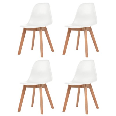 Sillas de comedor 4 unidades plástico blanco