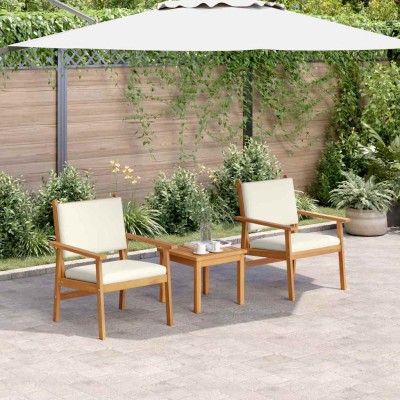 Conjunto de sofá de jardín 3 pcs Marrón 45 x 45 x 38cm