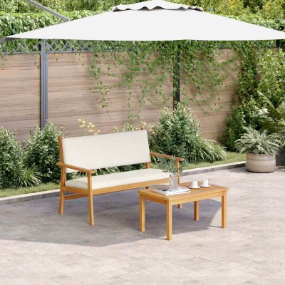 Conjunto de sofá de jardín 2 pcs Marrón Madera maciza de Acacia