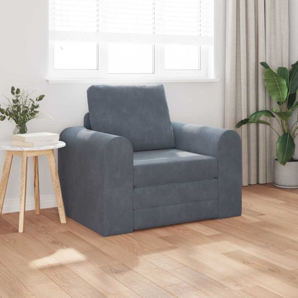 Sofá cama Gris oscuro 98 x 71 x 83 cm Terciopelo