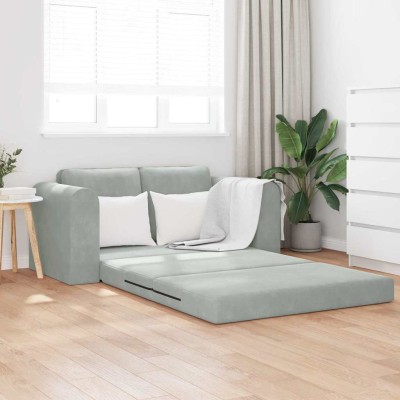 Sofá cama Gris Claro 148 x 71 x 83 cm Terciopelo