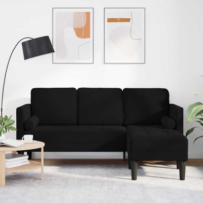 Juego de Sofá Negro 173 x 131 x 67 cm Terciopelo