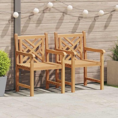 Sillas de jardín 2 pcs Marrón 58 x 60 x 90 cm