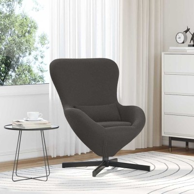 Sillón huevo Gris oscuro Tejido parecido a lana rizada
