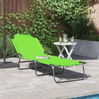 Tumbona plegable 1-persona Verde 56 x 189 x 87cm tela