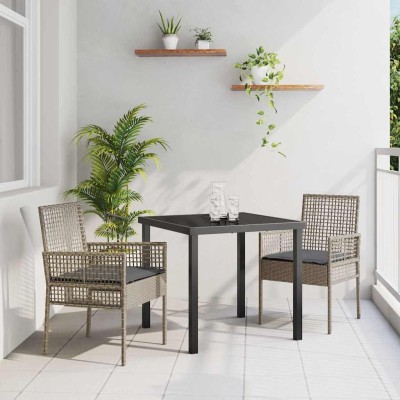 Silla de Jardín 2 pcs Gris 53 x 60 x 85cm ratán sintético