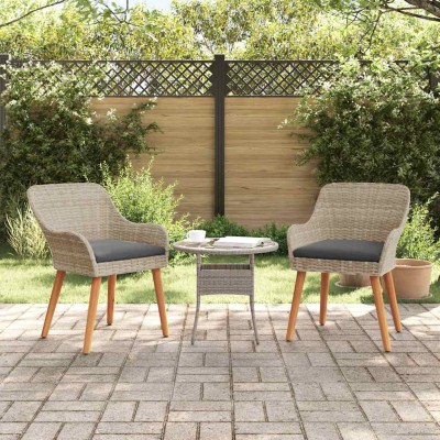 Silla de Jardín con cojín 2 pcs Gris Claro 55 x 62.5 x 82cm