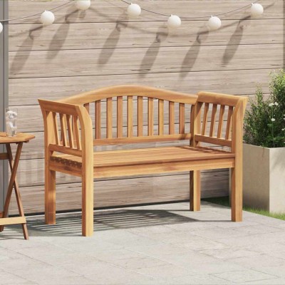 Banco de jardín Marrón 120 x 53.5 x 85 cm Madera de teca maciza