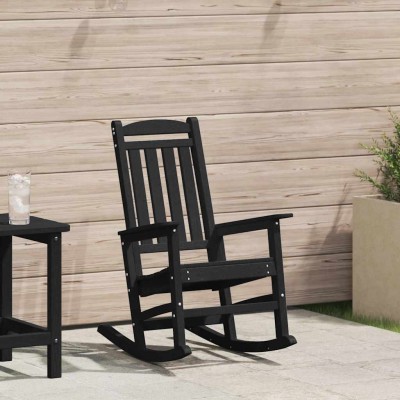 Silla mecedora de jardín Negro 70 x 92 x 108cm Plástico