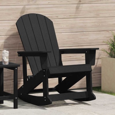 Silla mecedora Adirondack Negro 73.5 x 92 x 90cm Plástico