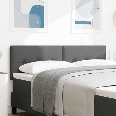 Cabecero con cabecera Manual Gris oscuro 160 cm tela