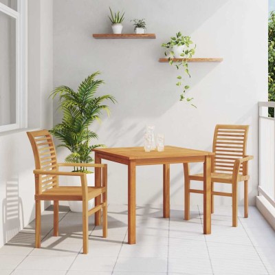 Silla de Jardín Apilable Marrón 62.5 x 54.5 x 95.5 cm
