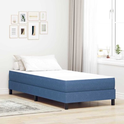 Colchón de Cama con colchón Azul 90 x 190 cm tela
