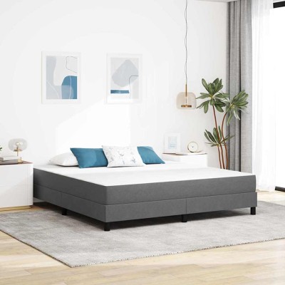 Colchón de Cama con colchón Gris Claro 180 x 200 cm tela