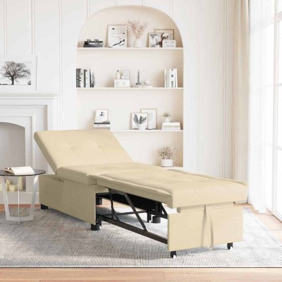 Sofá cama Crema 194 x 67 x 37 cm tela