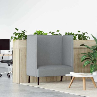 Sofa de Espalda Alta Gris claro 109 x 56 x 121 cm tela