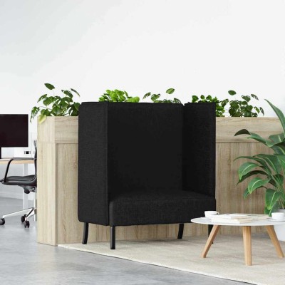 Sofa de Espalda Alta Negro 109 x 56 x 121 cm tela