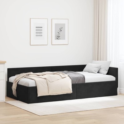 Estructura de cama en esquina Otro Manual Negro 100 x 200 cm