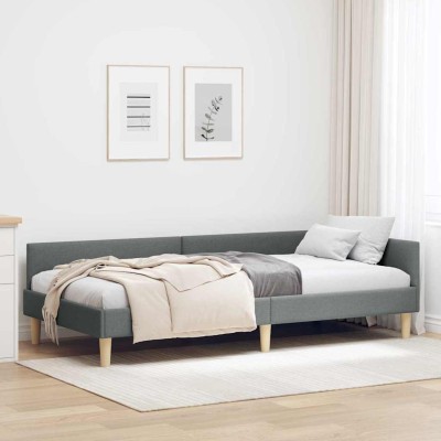Estructura de cama en esquina Otro Gris oscuro 90 x 200 cm